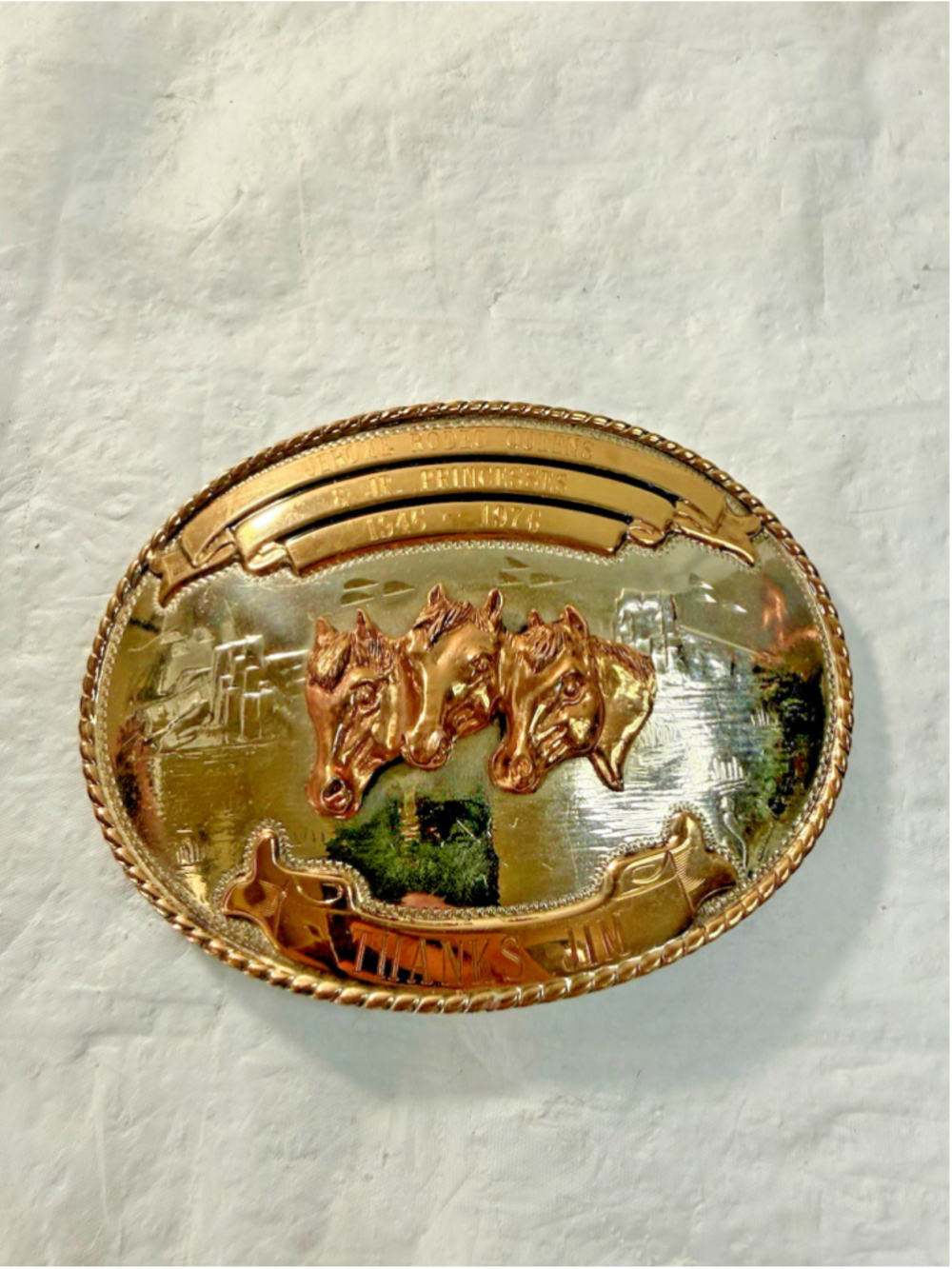 Vtg Comstock Rodeo Queen Cowboy Horse Sterling Silver Western Trophy Belt Buckle - Picture 3 of 9